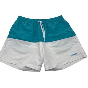 Chubbies Mens Swim Trunks Shorts‎ Large Turquoise White Colorblock USA Made